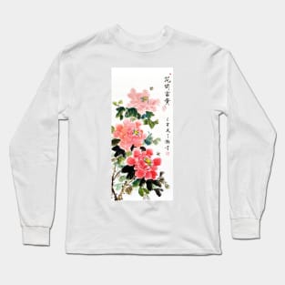 3 Peonies & 2 Bees Long Sleeve T-Shirt